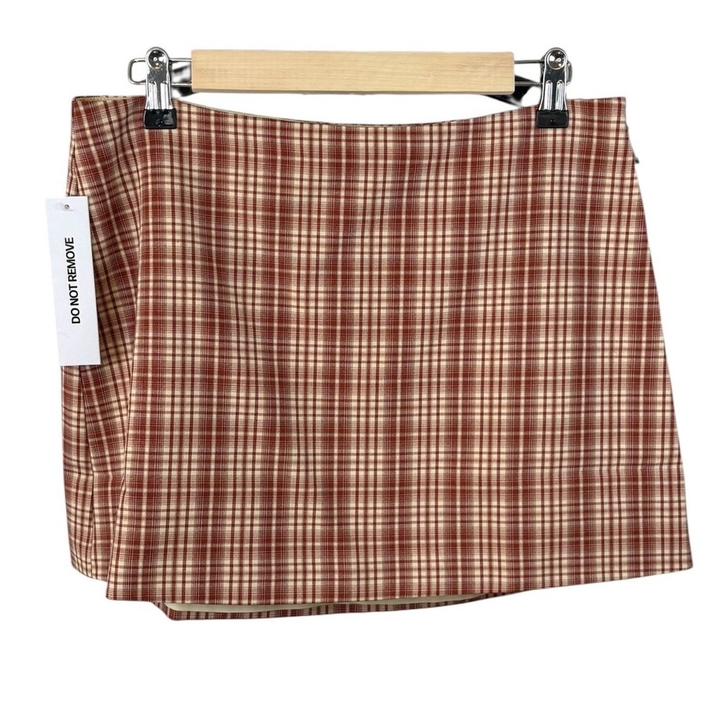 Princess Polly Theodosia Mini Skirt Red Check Plaid High Waist Womens Size 6 NEW